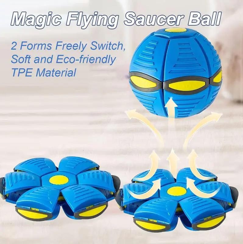 Magic Meta Bounce Ball 2-in-1 Flying Saucer Transforming LED Bouncy Toy Kids Pet
