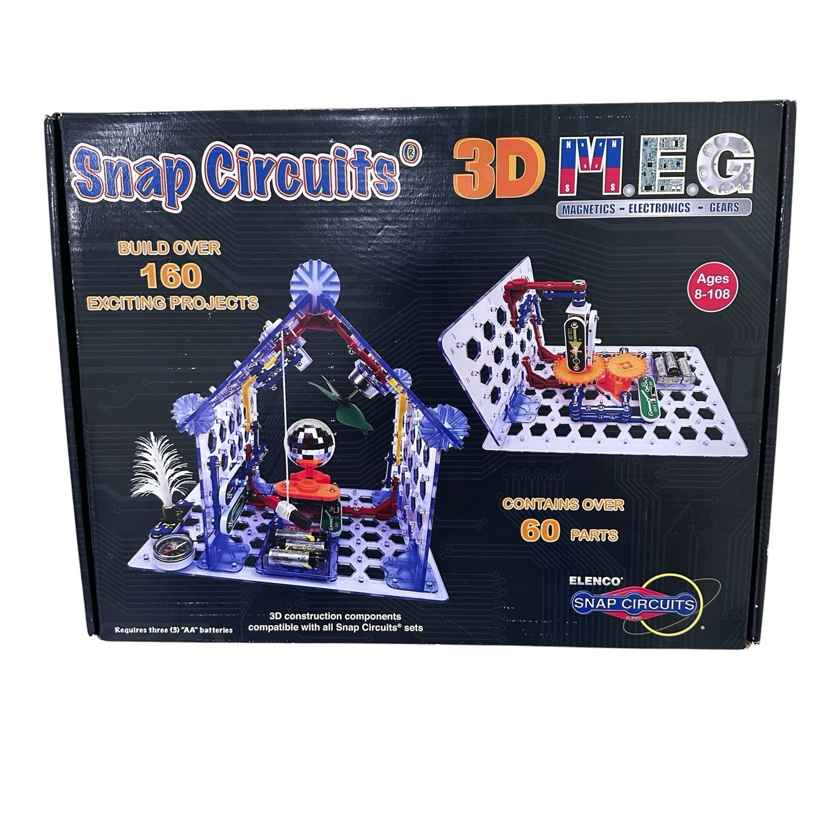 Snap Circuits-3D M.E.G. Electronics Discovery Kit – NEW Sealed Box Has Some Wear