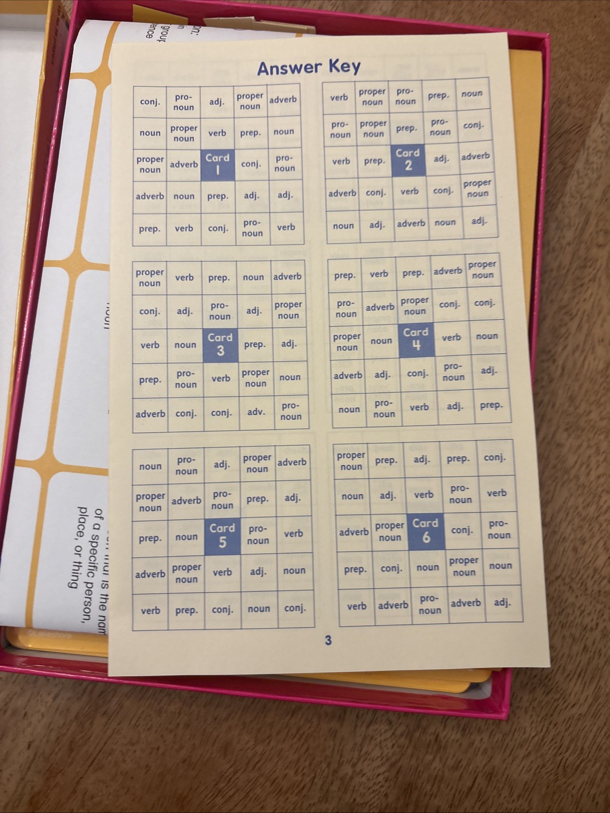 Lakeshore Parts Of Speech BINGO Learning Game Up to 36 Players Ages 8+