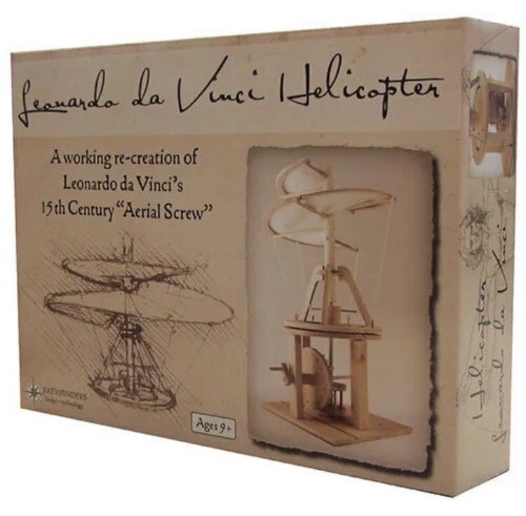 NEW Pathfinders Leonardo da Vinci Premium Aerial Screw Helicopter Flying Machine