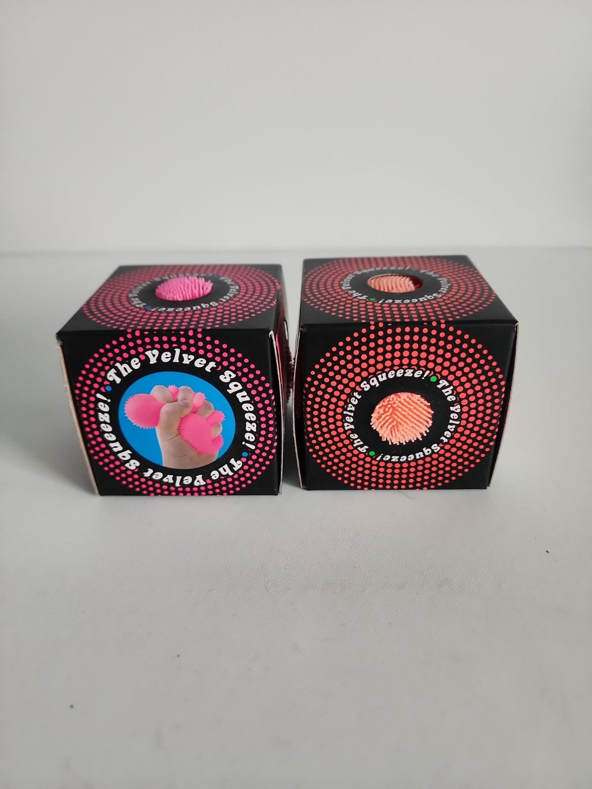 Schylling Nee Doh Needoh FUZZ BALL The Velvet Squeeze Fuzzball NEW Pink & Orange