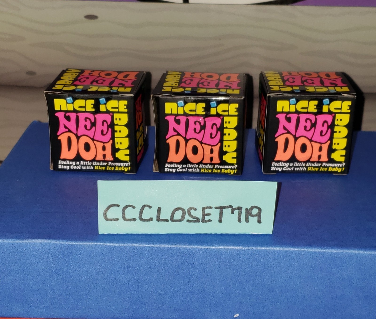 NeeDoh Nice Ice Baby 1 inch cubes Stress Relief Toys X3 Purple Pink Blue