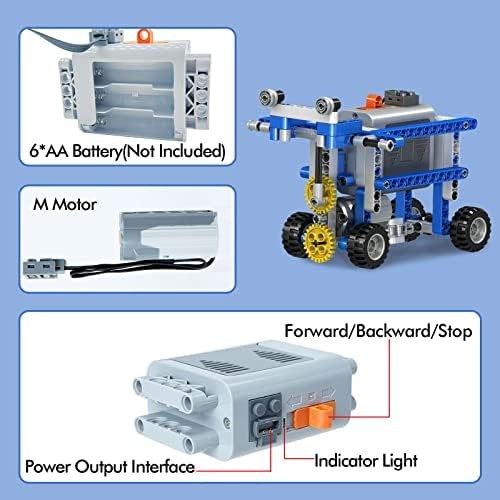 330Pcs Building Kit, 12 in 1 STEM Toys with Electric Power Motor for Kids, DI…