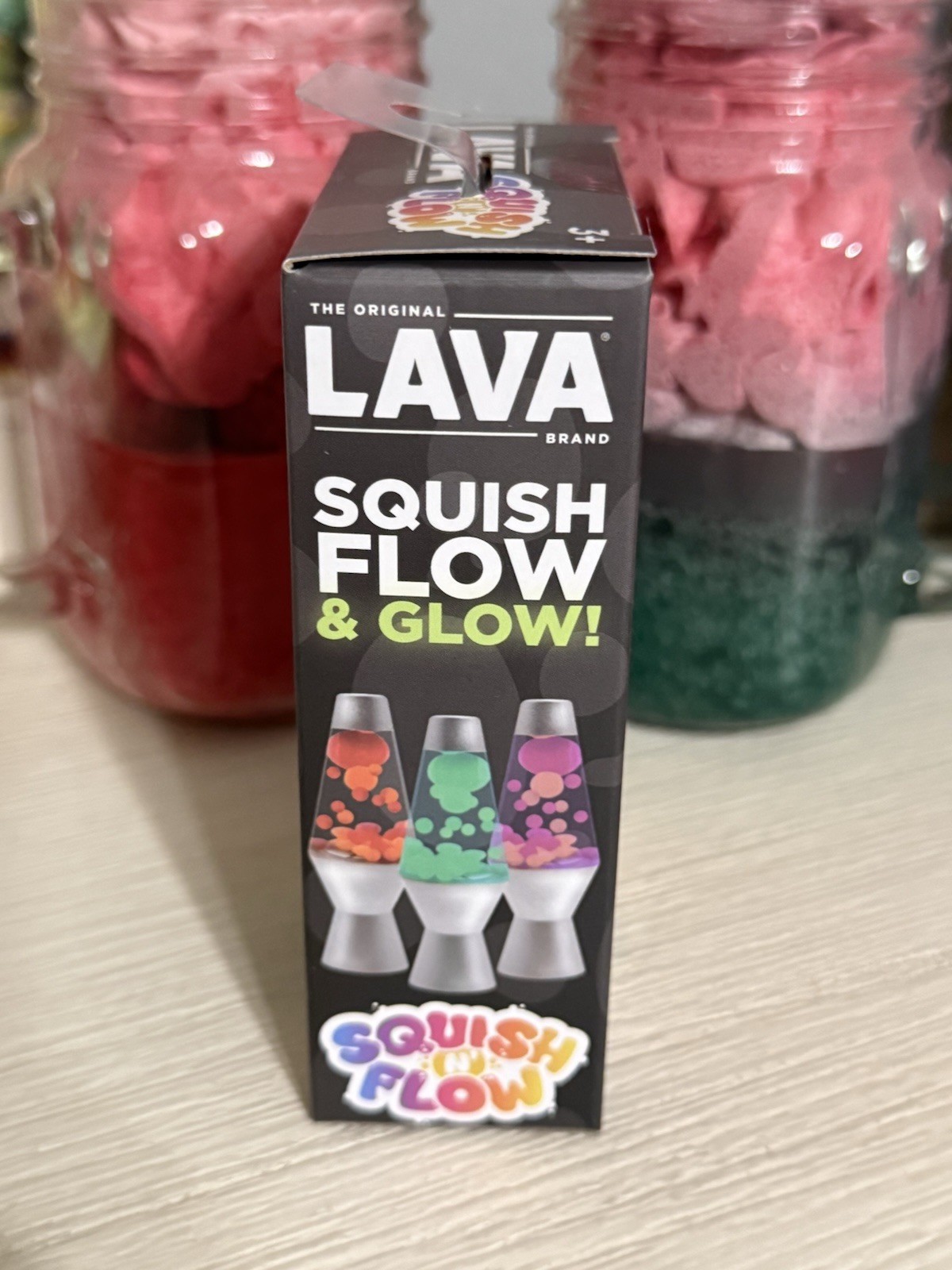 Schylling Lava Lamp Squish N Flow Squishy NeeDoh Glow In The Dark Clear Rare New