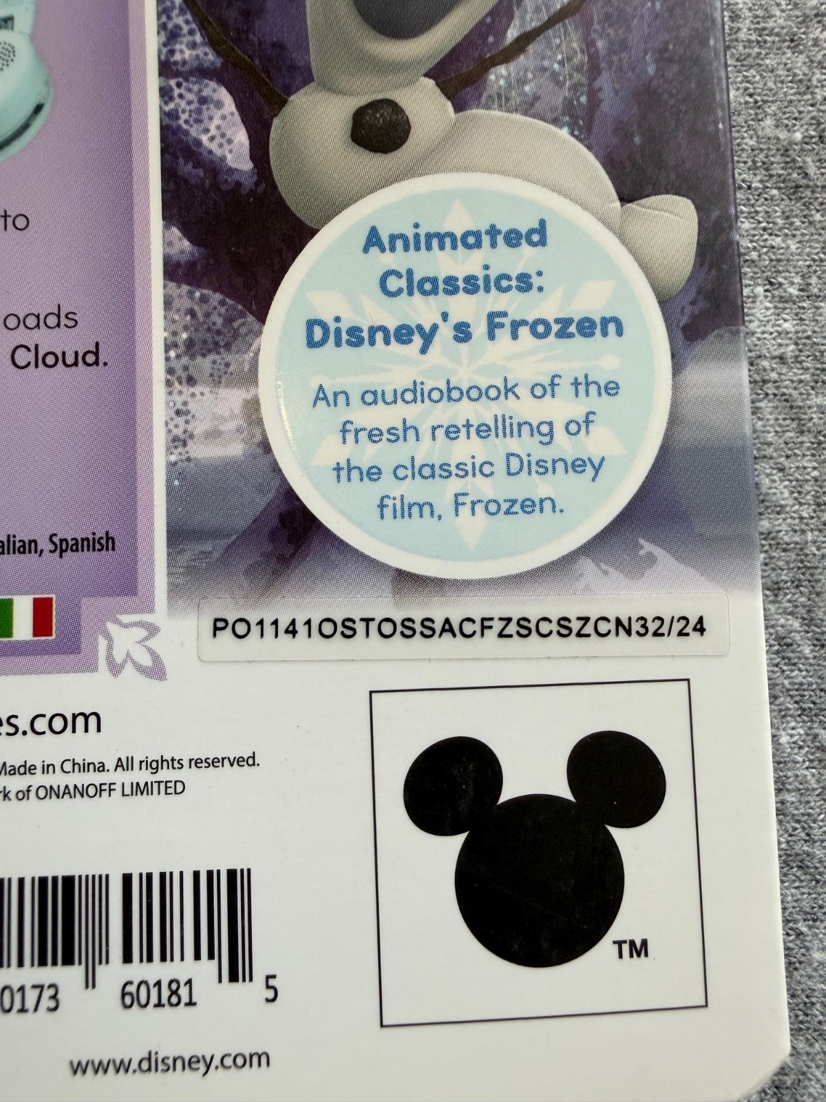 StoryPhones StoryShield Disney’s Frozen Audiobook Fresh Retelling