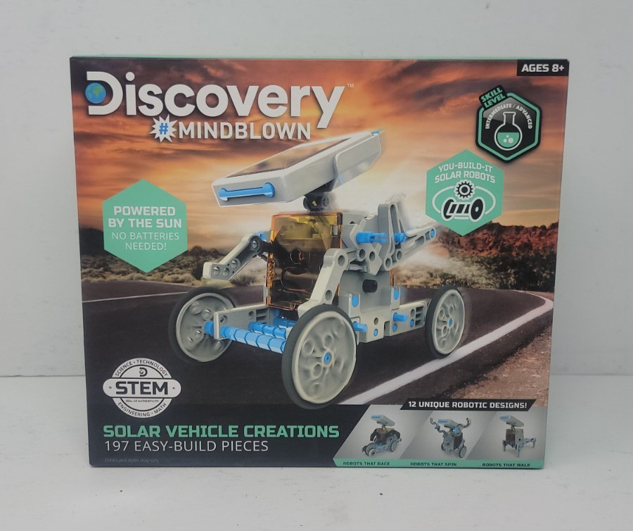 Discovery Mindblown Solar Vehicle Creations Kit STEM 12 Designs 197pc New Condit