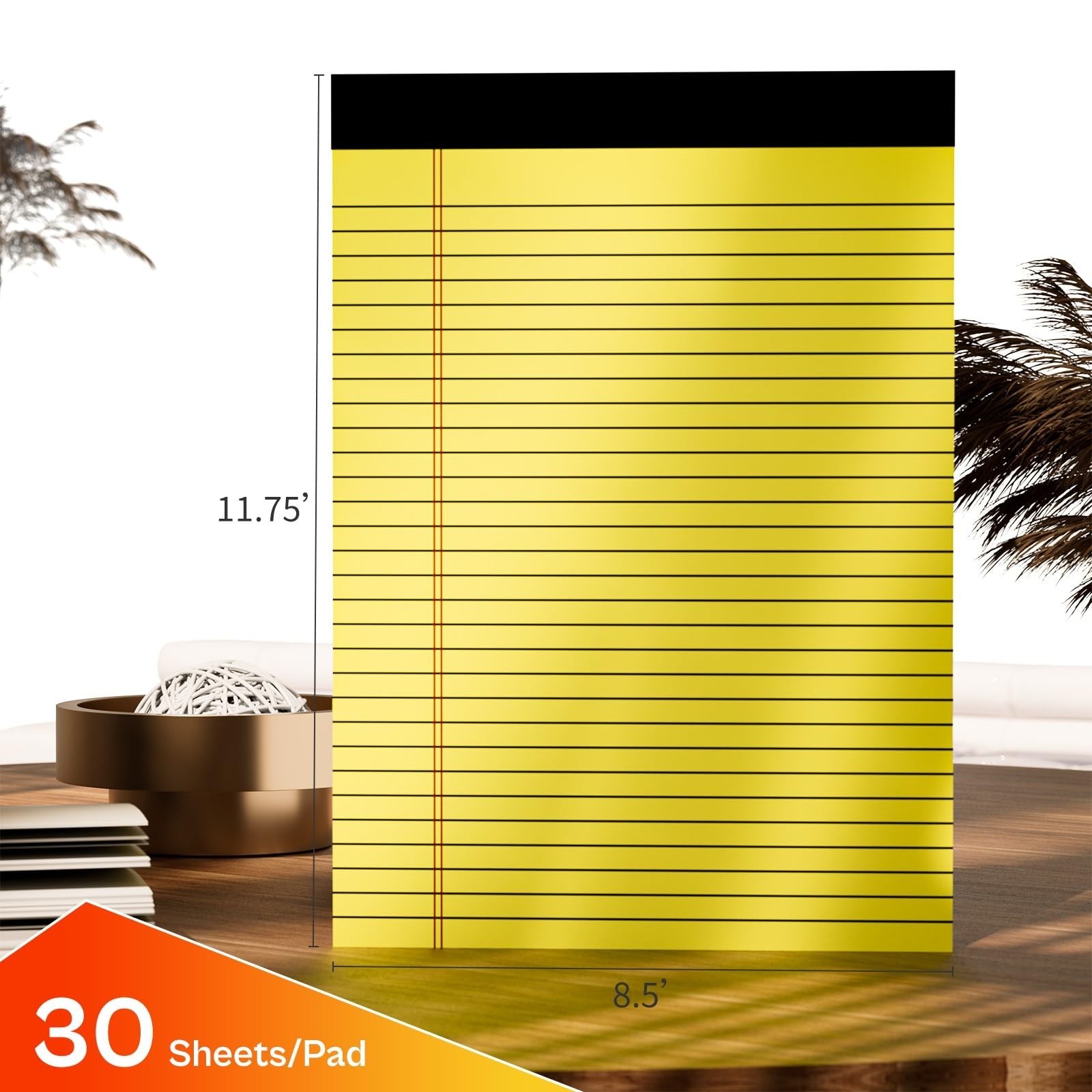 Yellow Legal Pads 8.5 x 11 Note Pads Wide Ruled 2 Pack, Notepad 8.5 x 11 Inch…