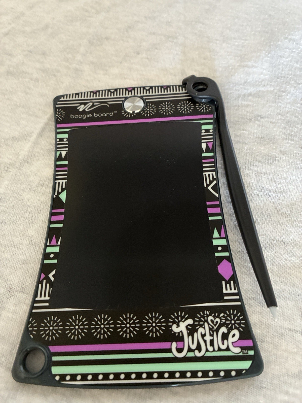 Boogie Board Justice WT13087 LCD Writing Tablet w/ Stylus Girls Black Purple