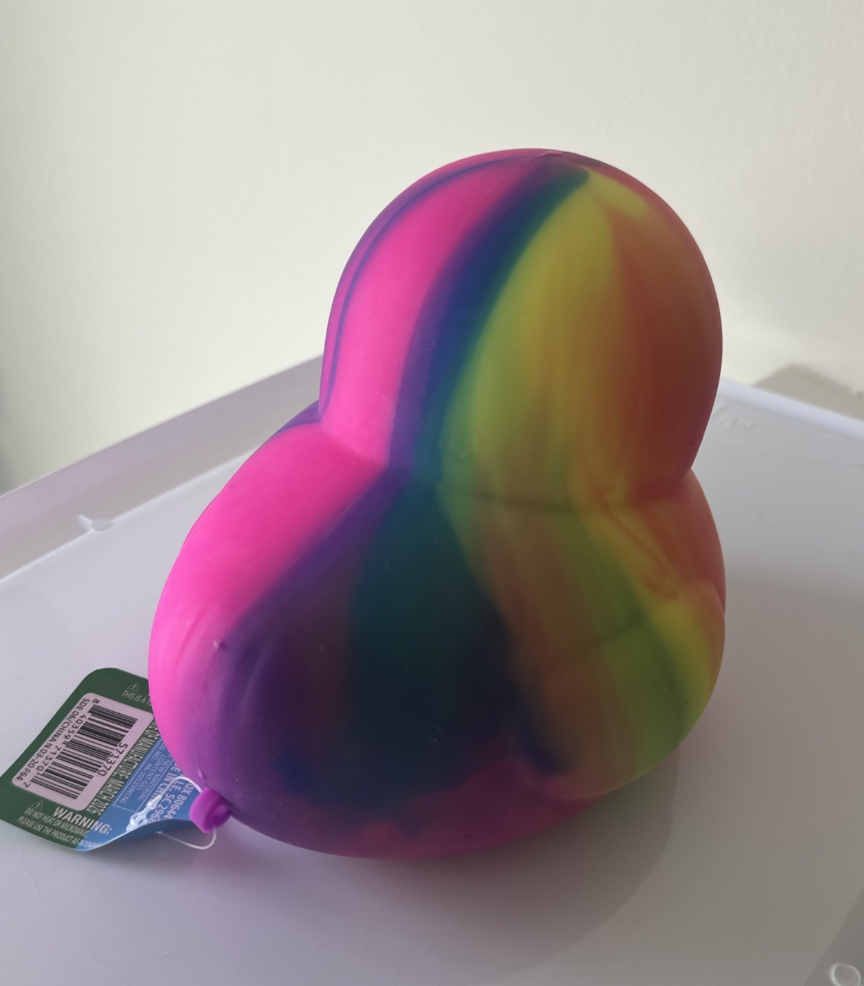 Sunny Days Jumbo Squeezy Duck – Tie-Dye Squishy Stress Relief Toy (mostly pink)