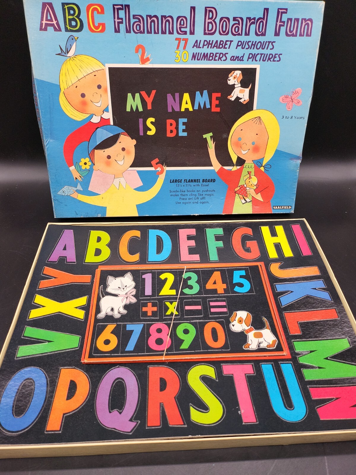 Vintage Flannel Board Complete Set 100+ Piece Activity ABC Numbers RARE NEW