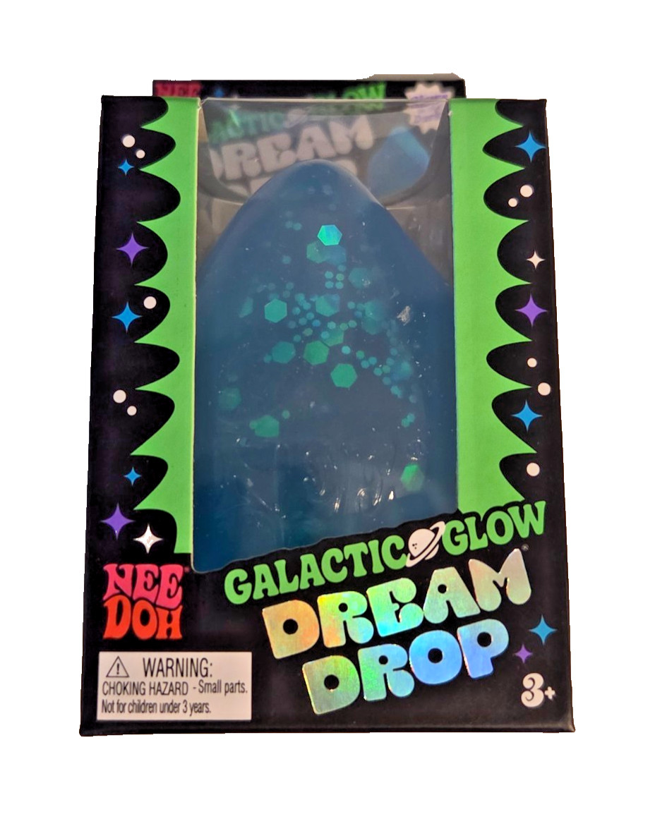Needoh Nee Doh BLUE Galactic Glow Dream Drop EXTREMELY RARE Glow in the Dark