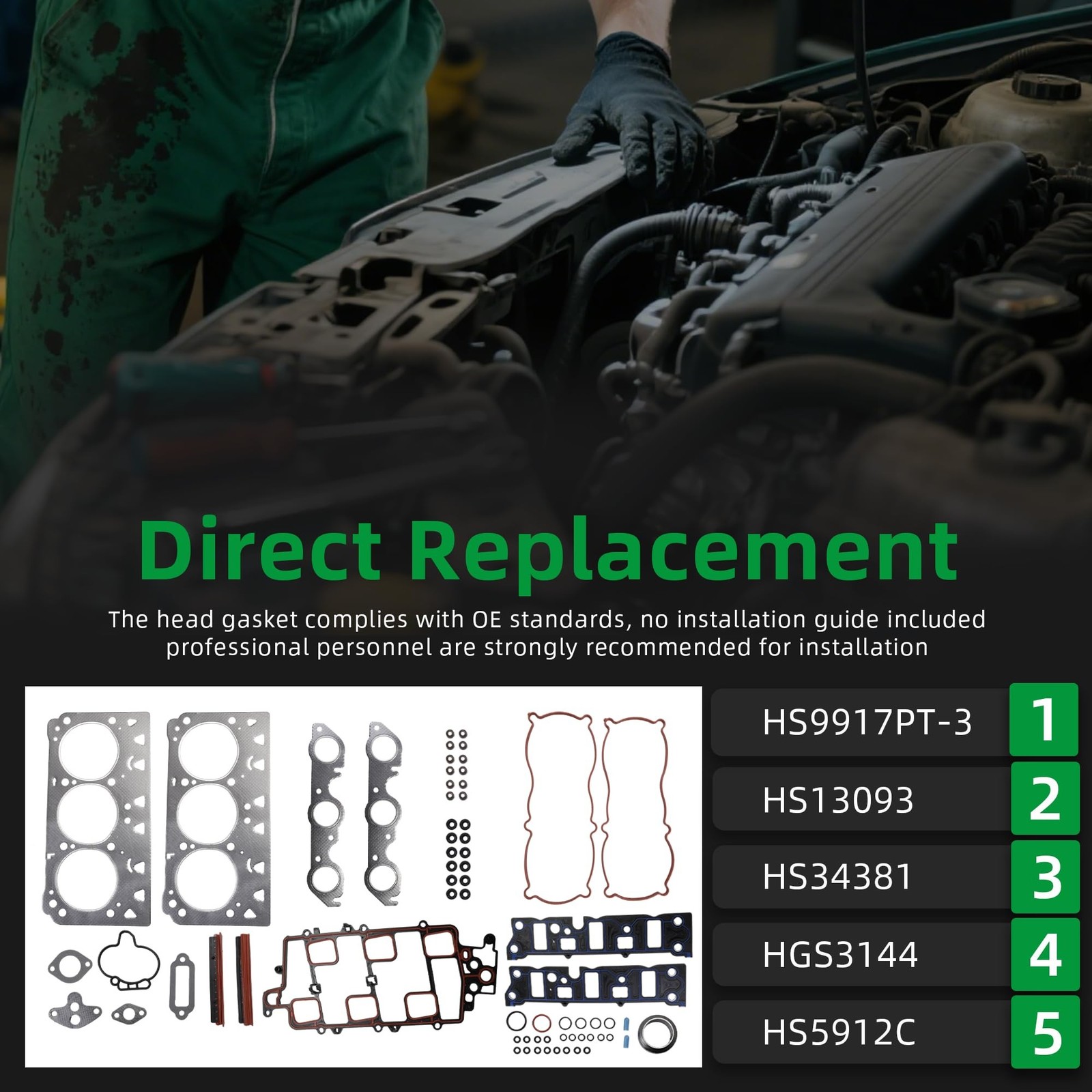 Head Gasket Set, for Buick Lacrosse/Allure/Lesabre/Park Avenue/Regal/Riviera,…