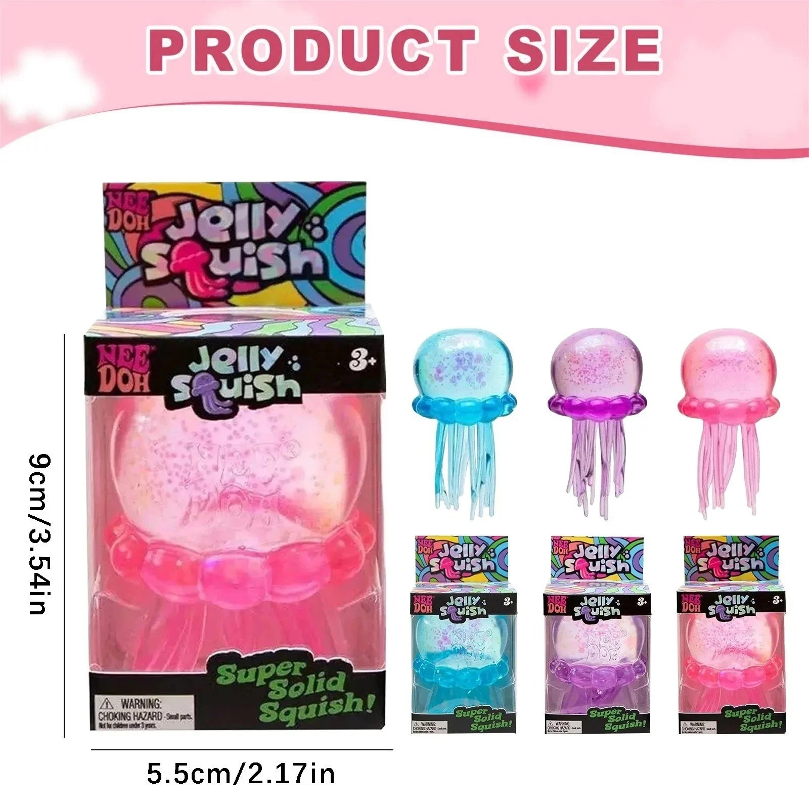 NeeDoh Jellyfish Gel Fidget Toy Soft Sensory Stress Relief Squishy Squeeze Toy