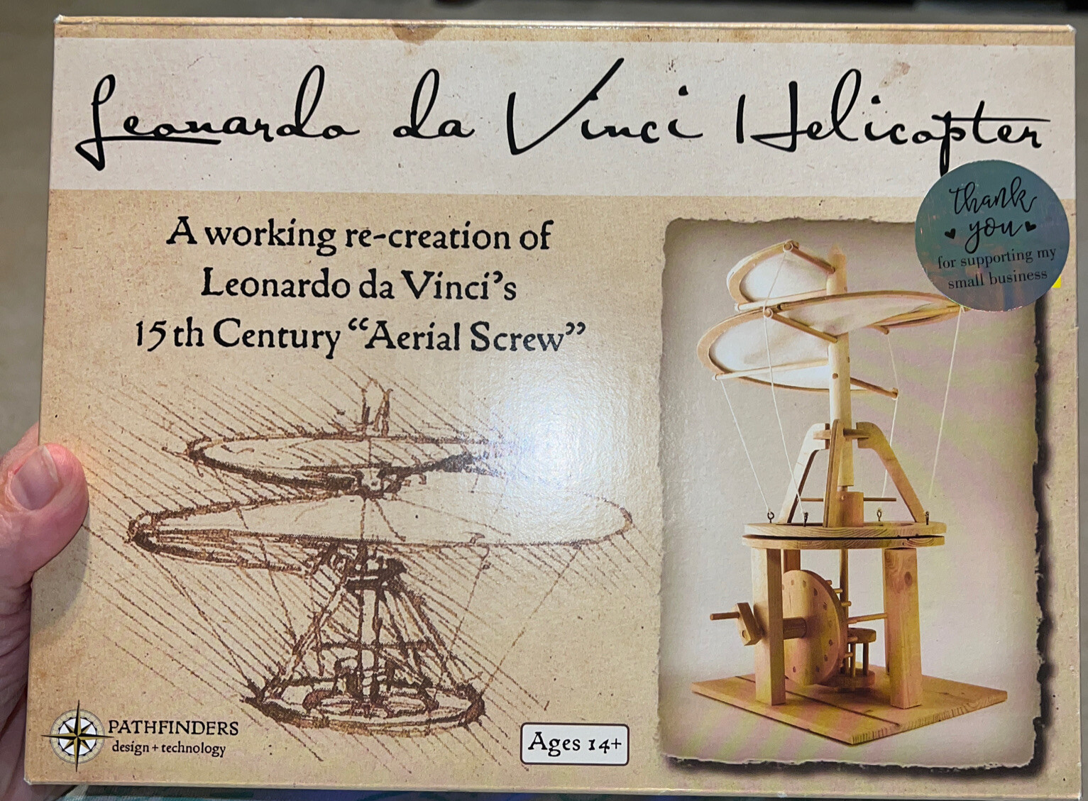 Leonardo da Vinci Premium Aerial Screw (Helicopter Flying Machine) New Sealed
