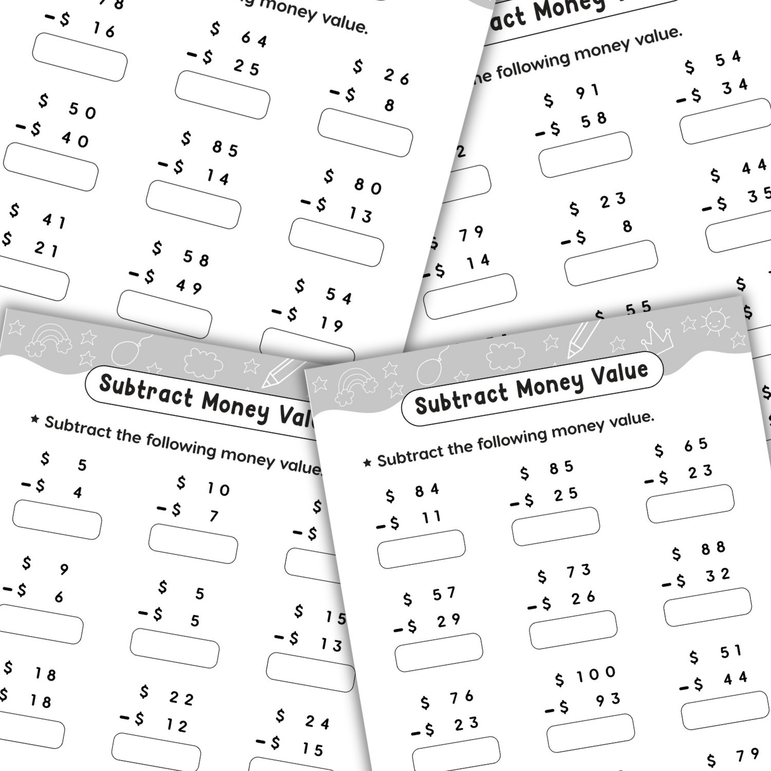 Subtraction Worksheets Printable for Kids | Classroom & Homeschool Activities