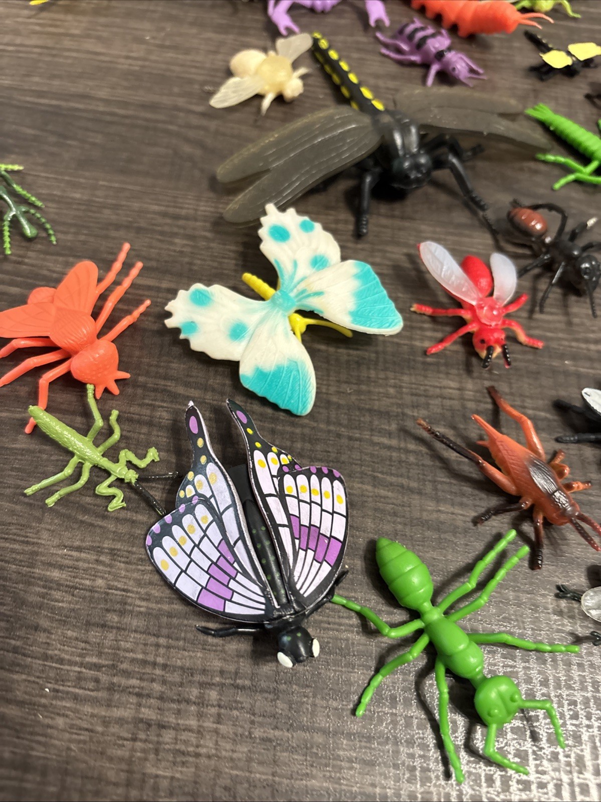 Lot of 80+ Rubber Plastic Insects Bugs Toy Figures Spider Beetle Lizards Moth