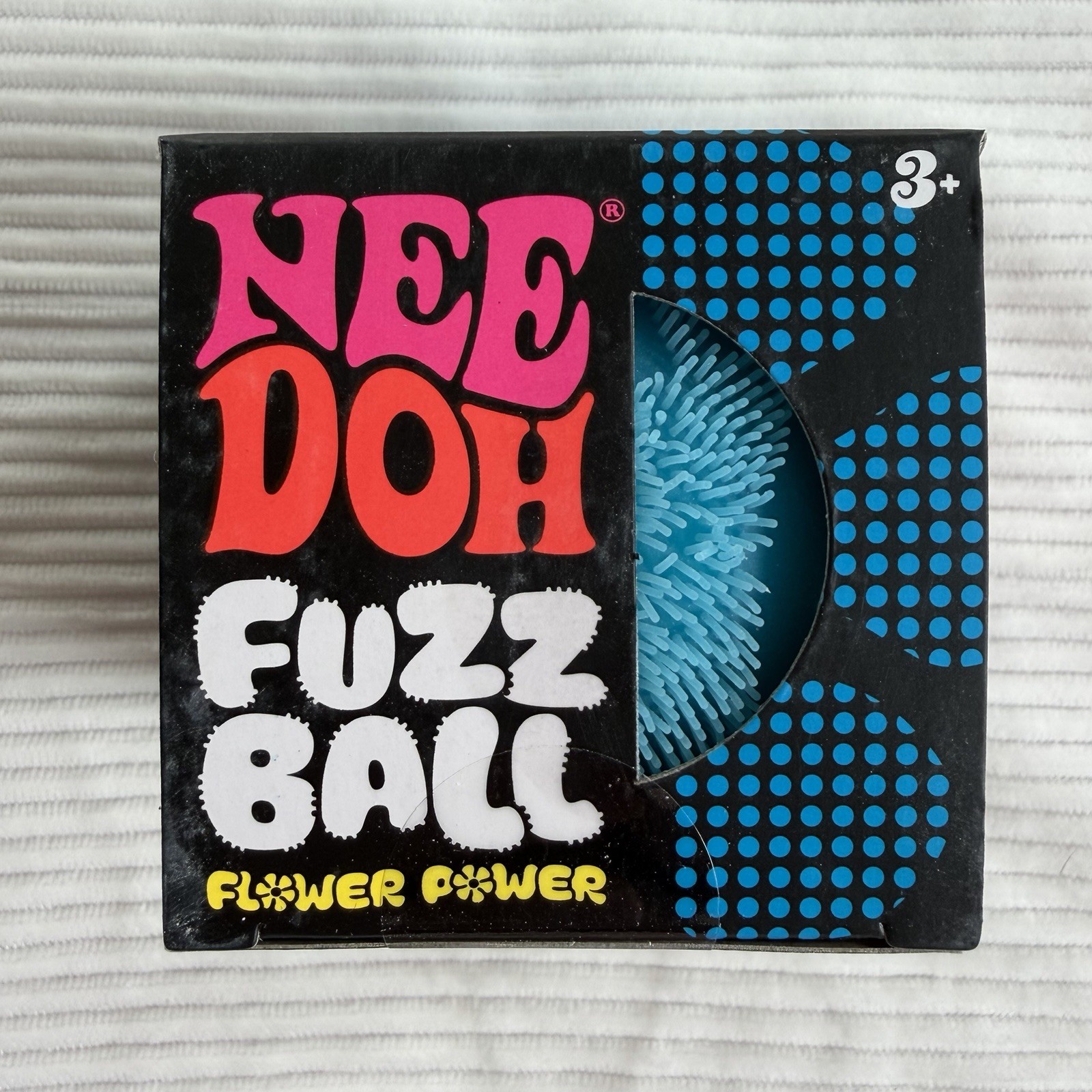 Schylling NeeDoh Fuzz Ball The Velvet Squeeze Flower Power Blue TikTok VIRAL