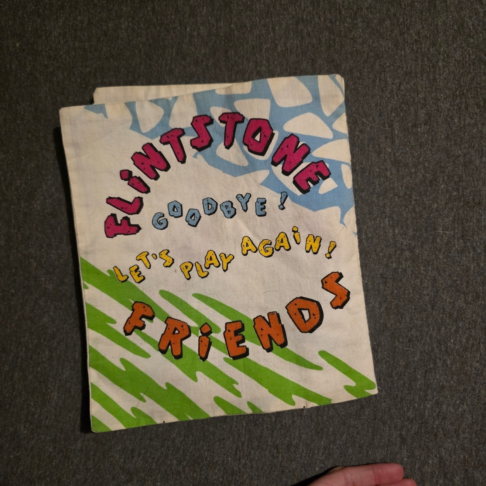 Vintage The Flintstones Friends Kids Fabric Book Educational Play Learn ABCs 123
