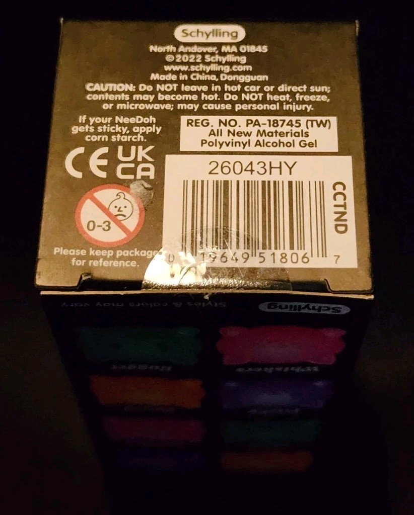 Schylling Teenie NeeDoh Cool Cats 3-Pack Stress Toy New Authentic Random Colors