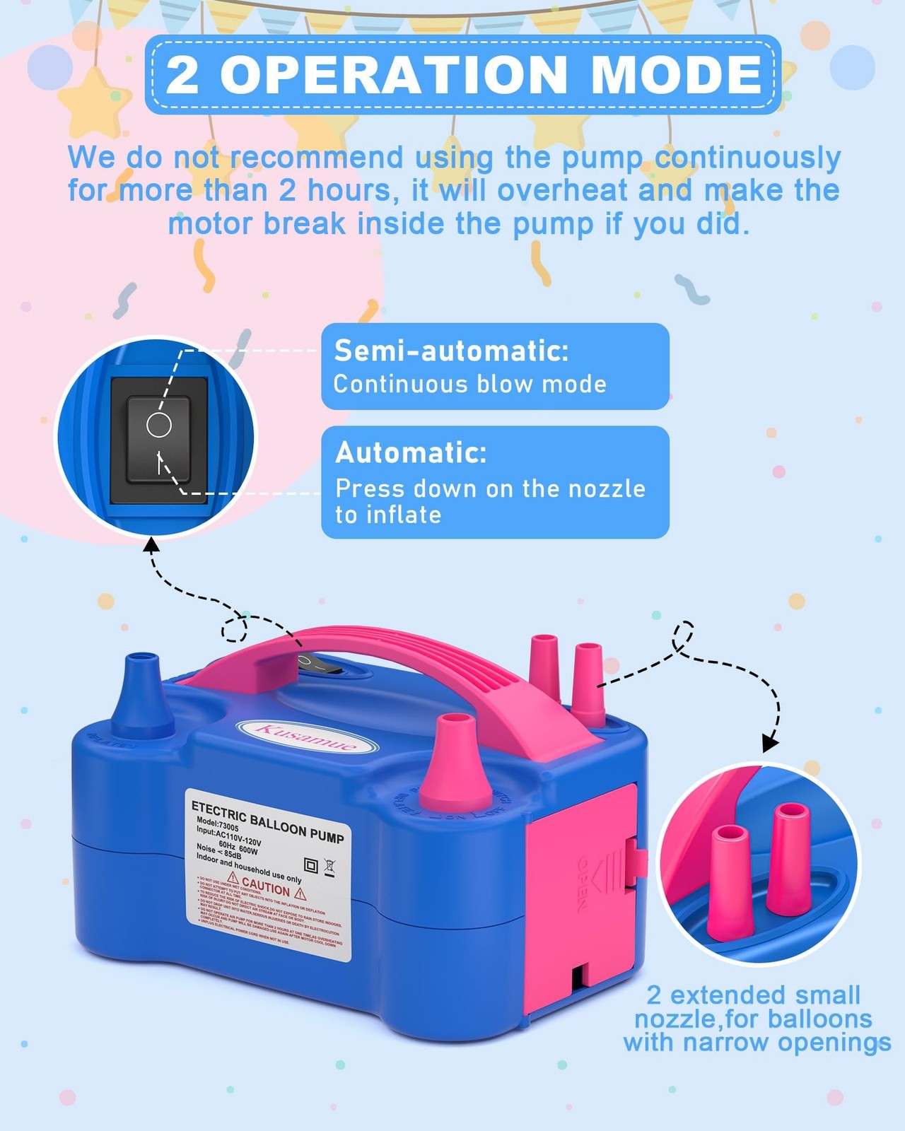Electric Balloon Pump, Balloon Inflator Machine for Balloons at Home, Portabl…