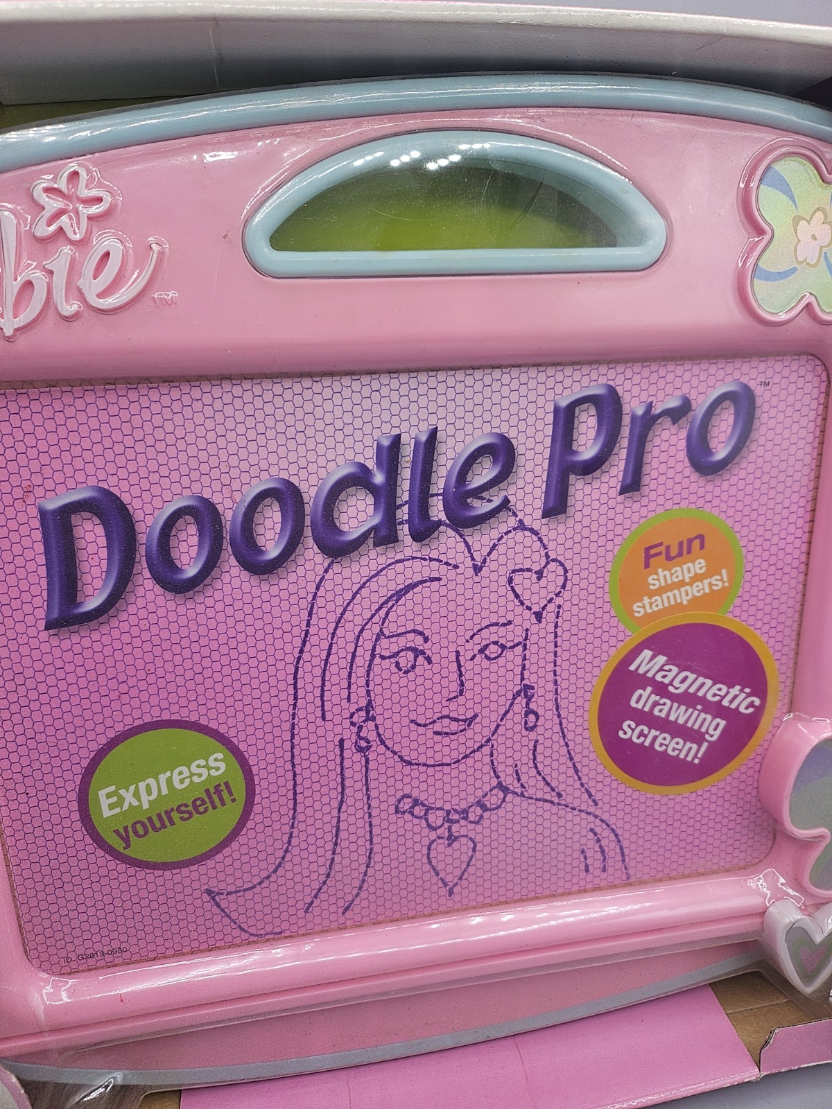 2004 Fisher Price Doodle Pro Barbie Magnetic Drawing Screen NEW Stampers Pink