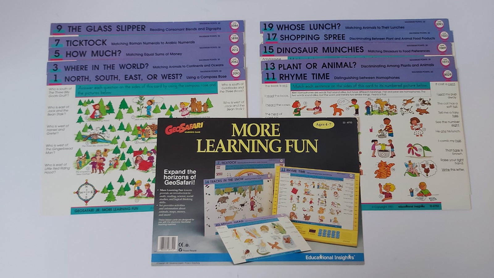 Vintage GeoSafari Electronic Learning Game EI-8700 11 sets 29 cards Tested WORKS