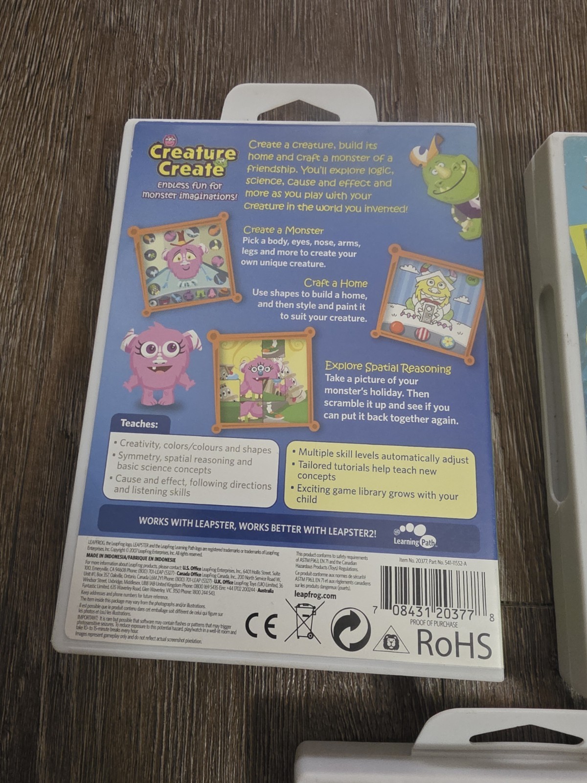 Leapster Games Lot Cars, Creature Create, Finding Nemo Age 4-6 Years Pre K