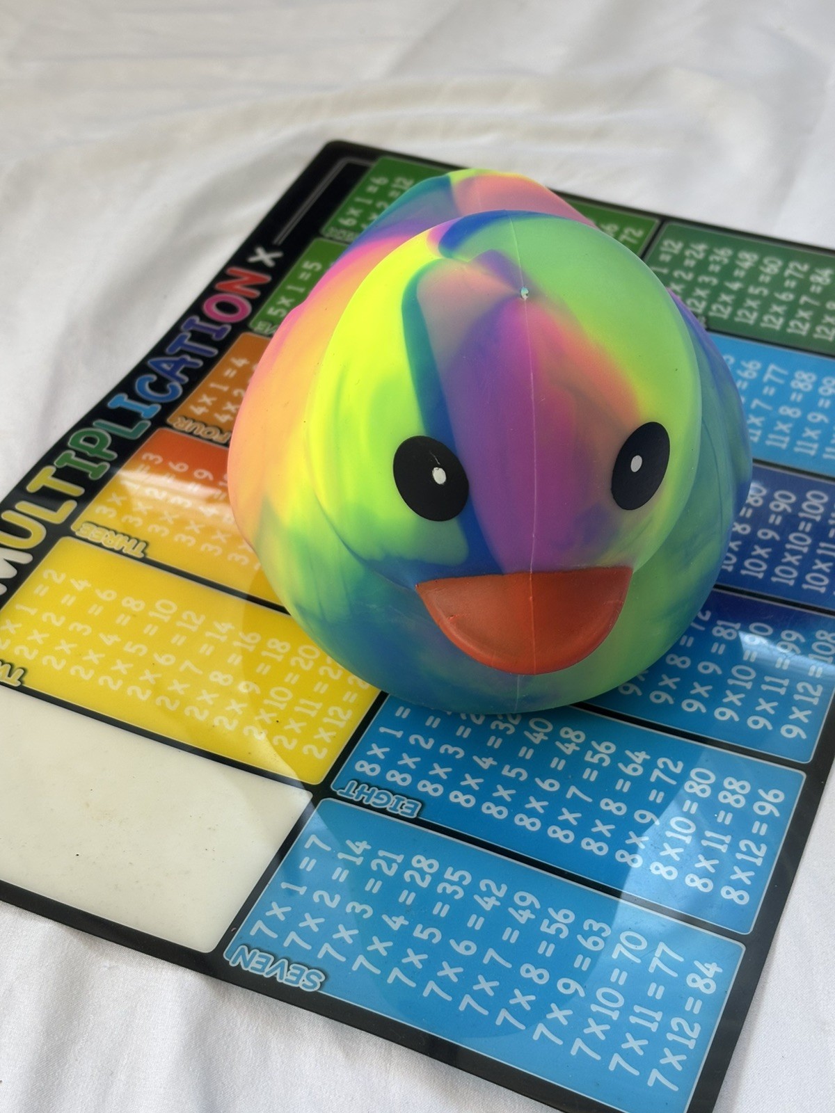 NEW Toymendous Squeeezy VIRAL Rainbow Jumbo soft Squishy Tye Dye Duck Squish Toy