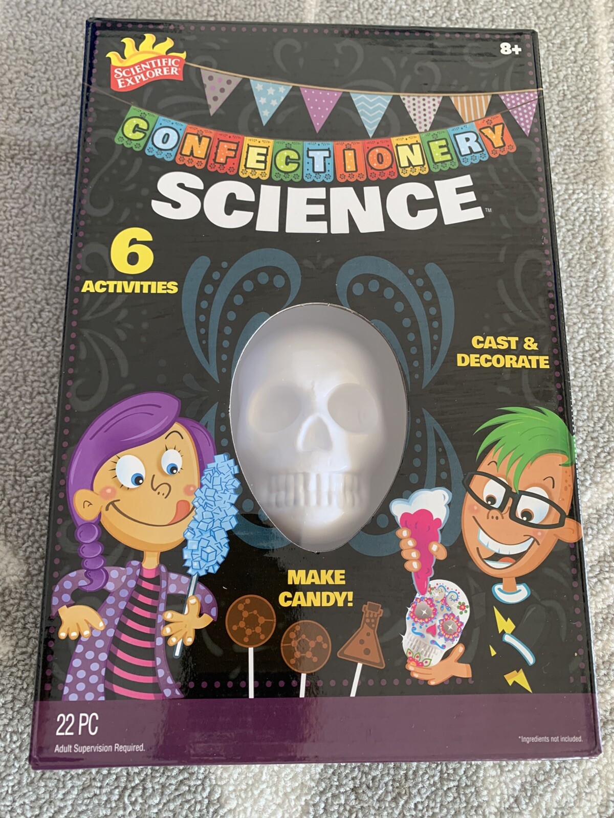 Kid’s Candy SCIENCE KIT-Create Rock Candy, Sugar Skulls&Lollipops-Includes MOLDS