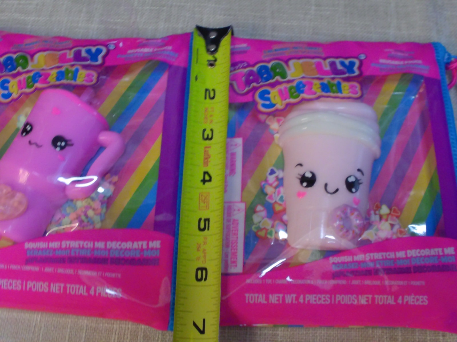 2 Taba Jelly Squeezeables PINK SHAKE AND PINK CUP Squishy, SCENTED Squeeze Toy