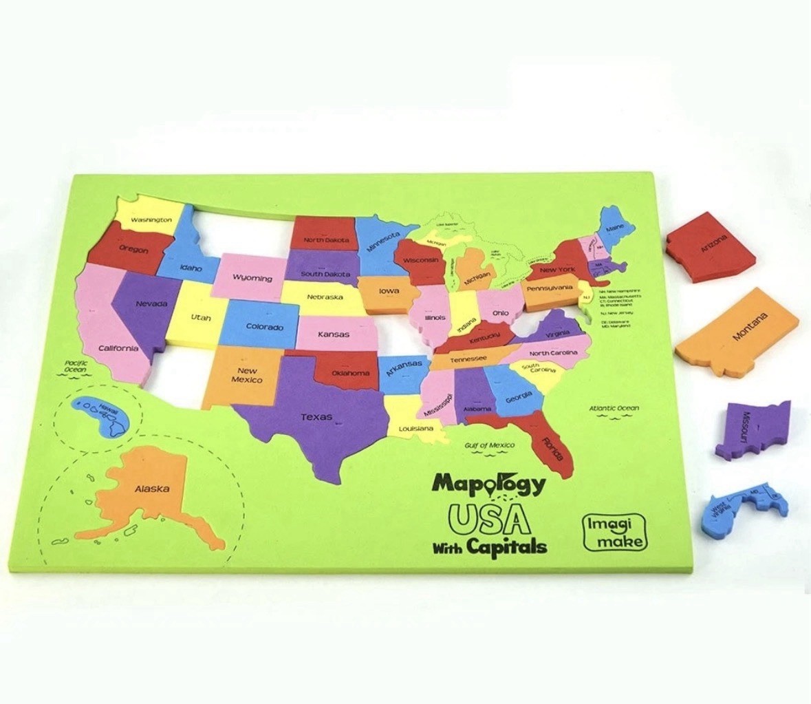 Mapology USA Map with Capitals For Learning States and Capitals Kids Puzzle
