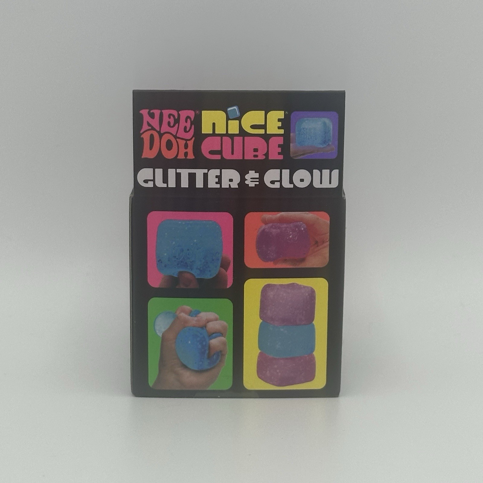Lot of 2: NeeDoh Nice Cube Glitter Glow squishy