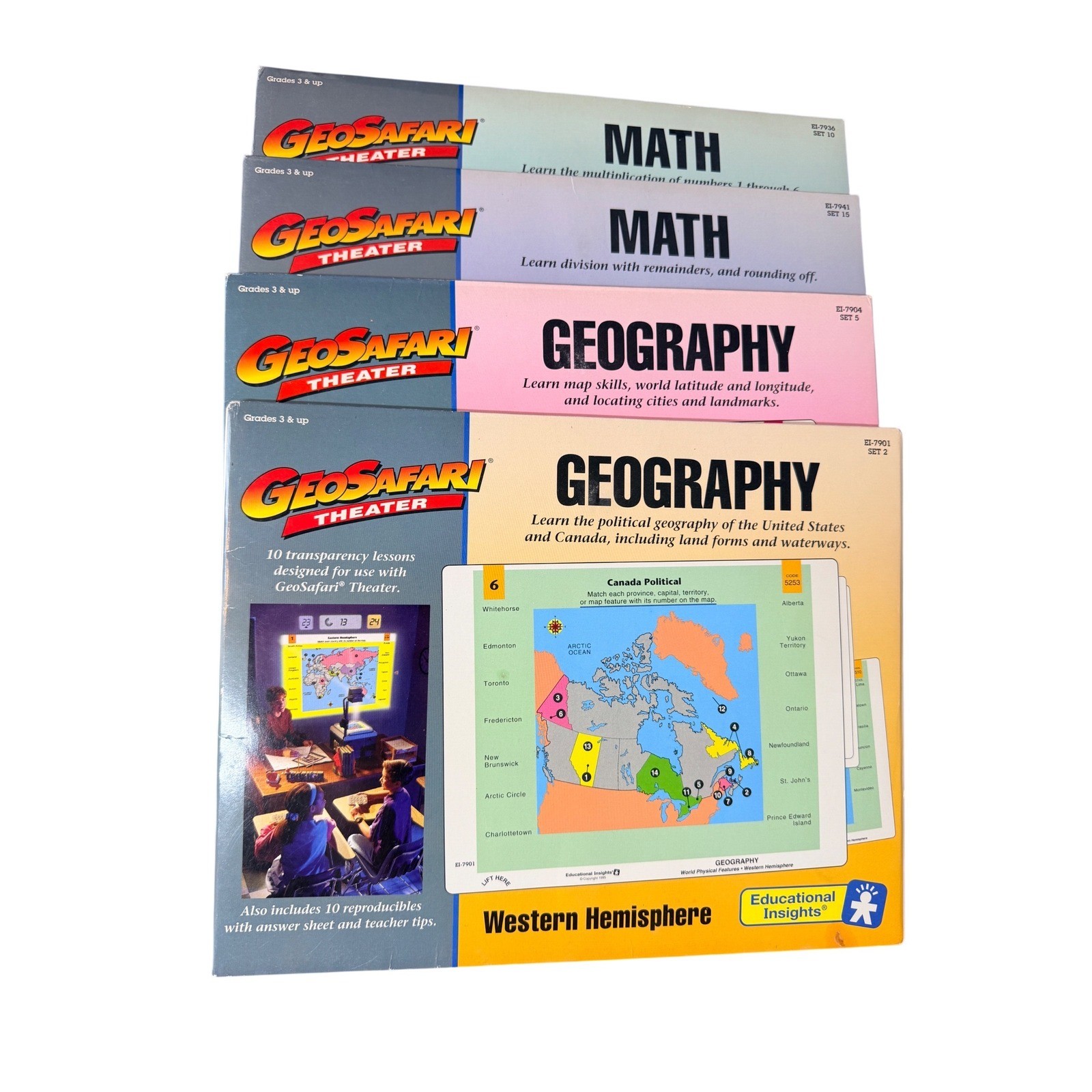 GeoSafari Theater Educational Set of 4 Math Sealed Geography Lessons