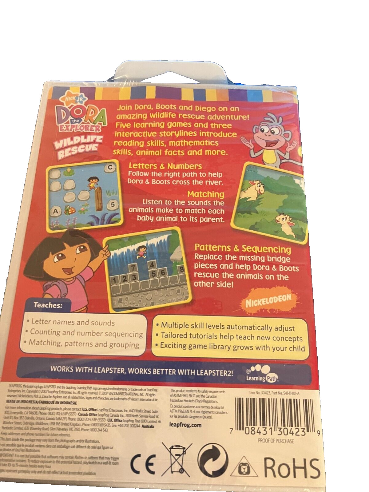 LEAPSTER Dora the Explorer Wildlife Rescue Ages 4 – 6 Years NEW IN PACKAGING