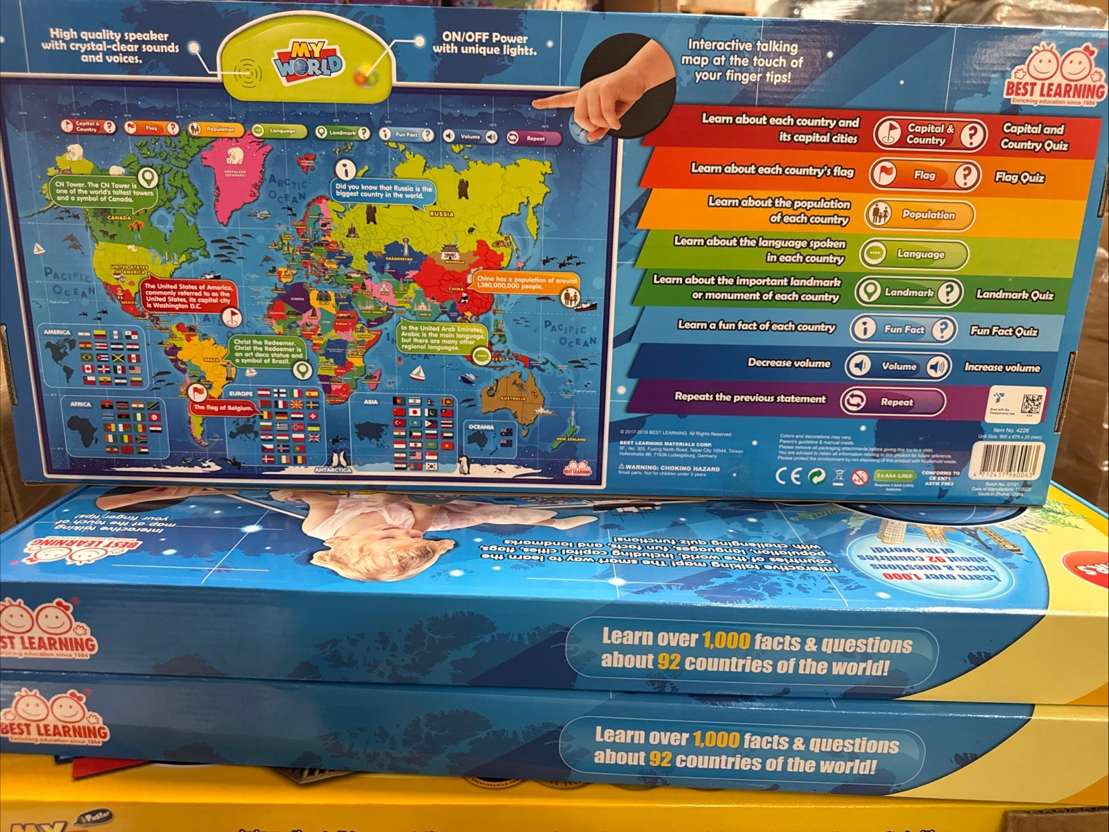 BEST LEARNING i-Poster My World – Interactive Talking World Map Kids Ages 5-12