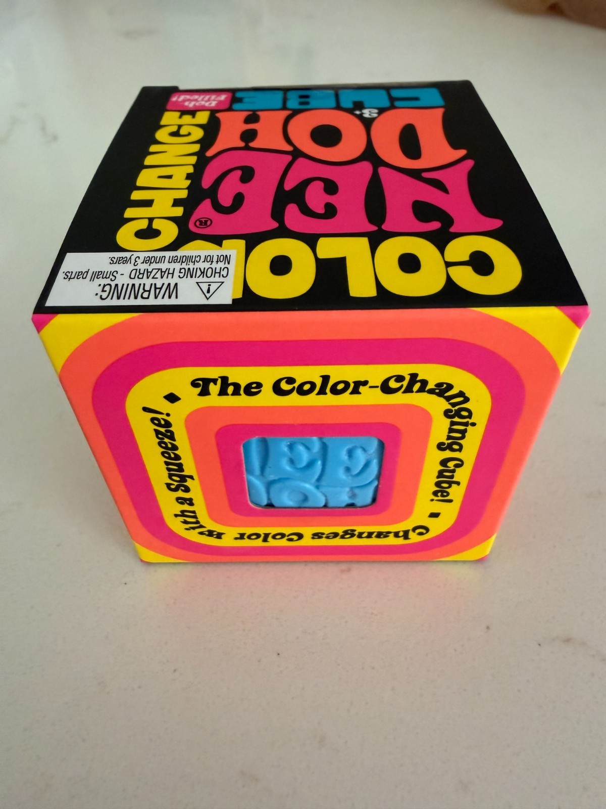 Nee Doh Color Change Cube Squishy Toy Pink Blue Yellow *Free Shipping*