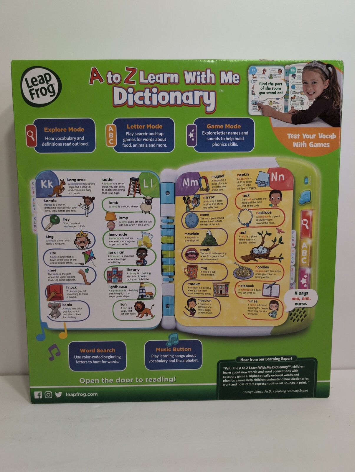 LeapFrog A to Z Learn with Me Dictionary Ages 3+ Vocabulary Alphabet Phonics NIB