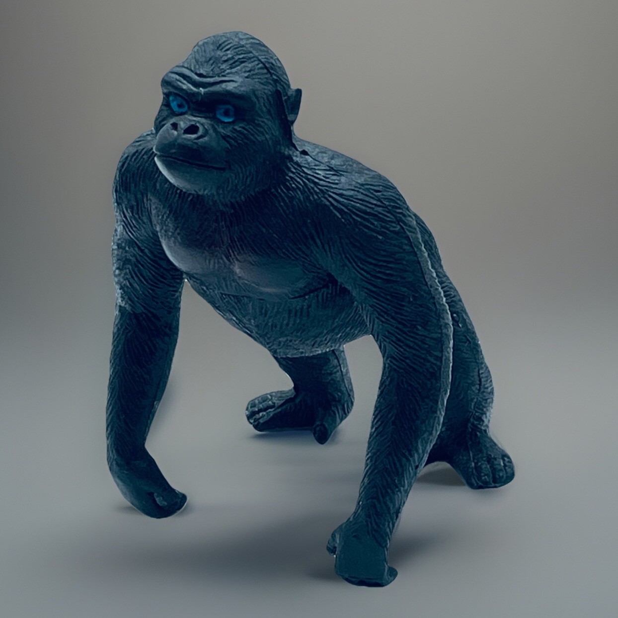 VTG 1987 Rubber Hard Plastic GORILLA APE Toy Figure Zoo Wild Animal Safari