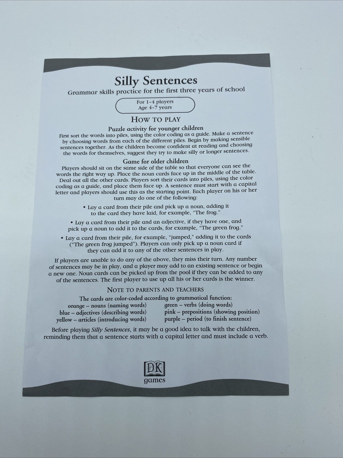 DK Silly Sentences: Grammar Skills Practice for the First Three Years of School