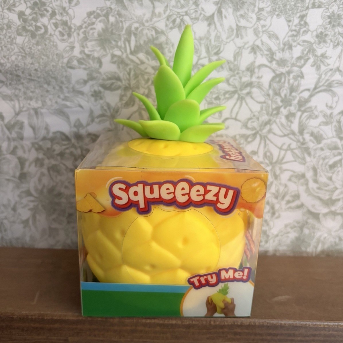 Squeeezy Pineapple Tactile Squeeze Toy, Yellow/Green, Ages 4-7 Years
