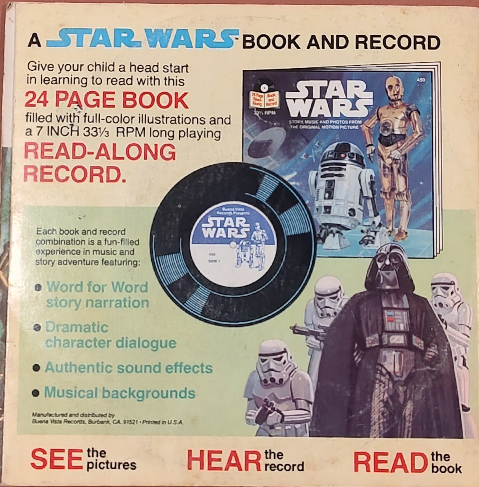 Star Wars 24 Page Read Along Books with 33 1/3 RPM Records 1979 Lucasfilm Ltd.