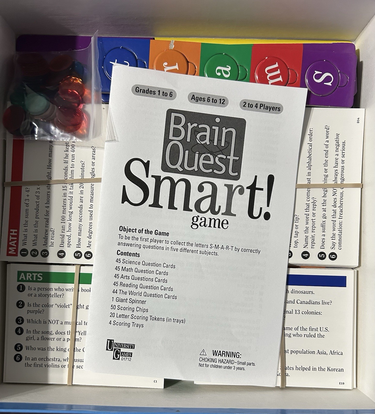 Brain Quest Smart! Game (2010) Grades 1-6 By University Games – Educational