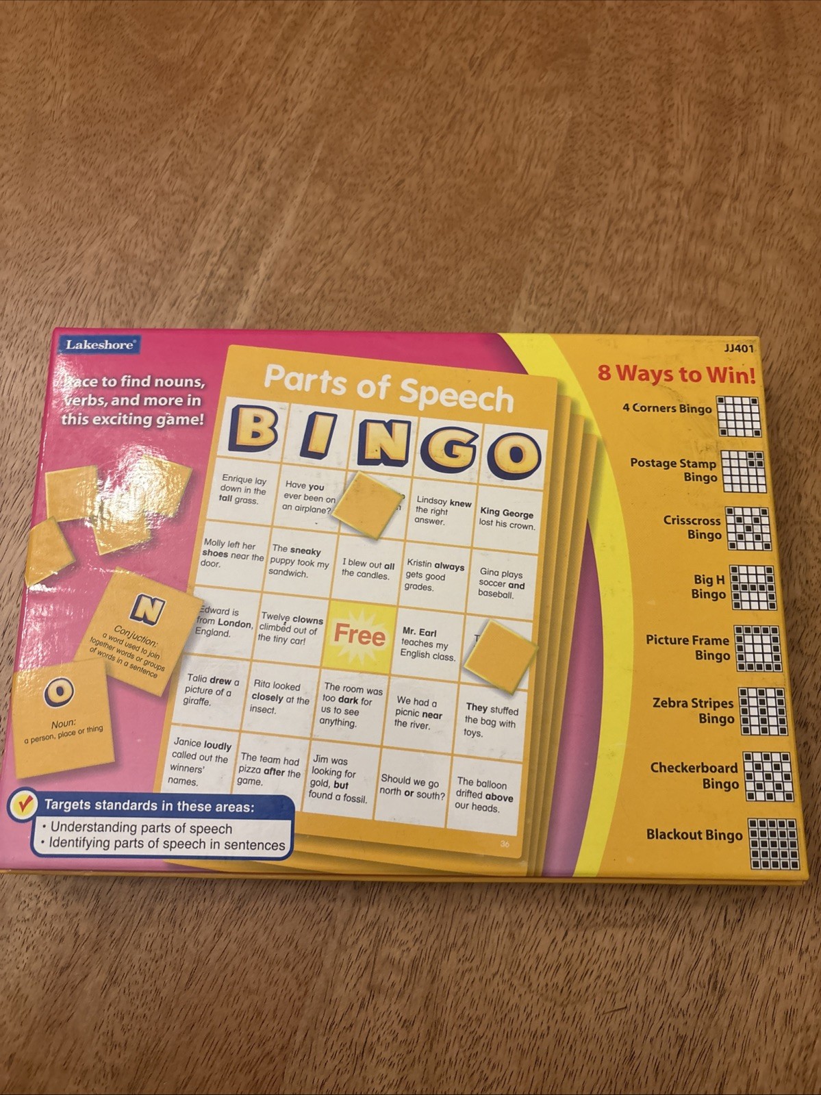Lakeshore Parts Of Speech BINGO Learning Game Up to 36 Players Ages 8+