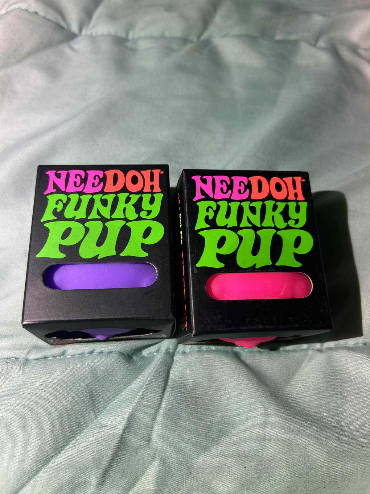 Schylling NeeDoh Funky Pup Squeeze Toy Lot 2 Pack Purple Pink Ages 3+