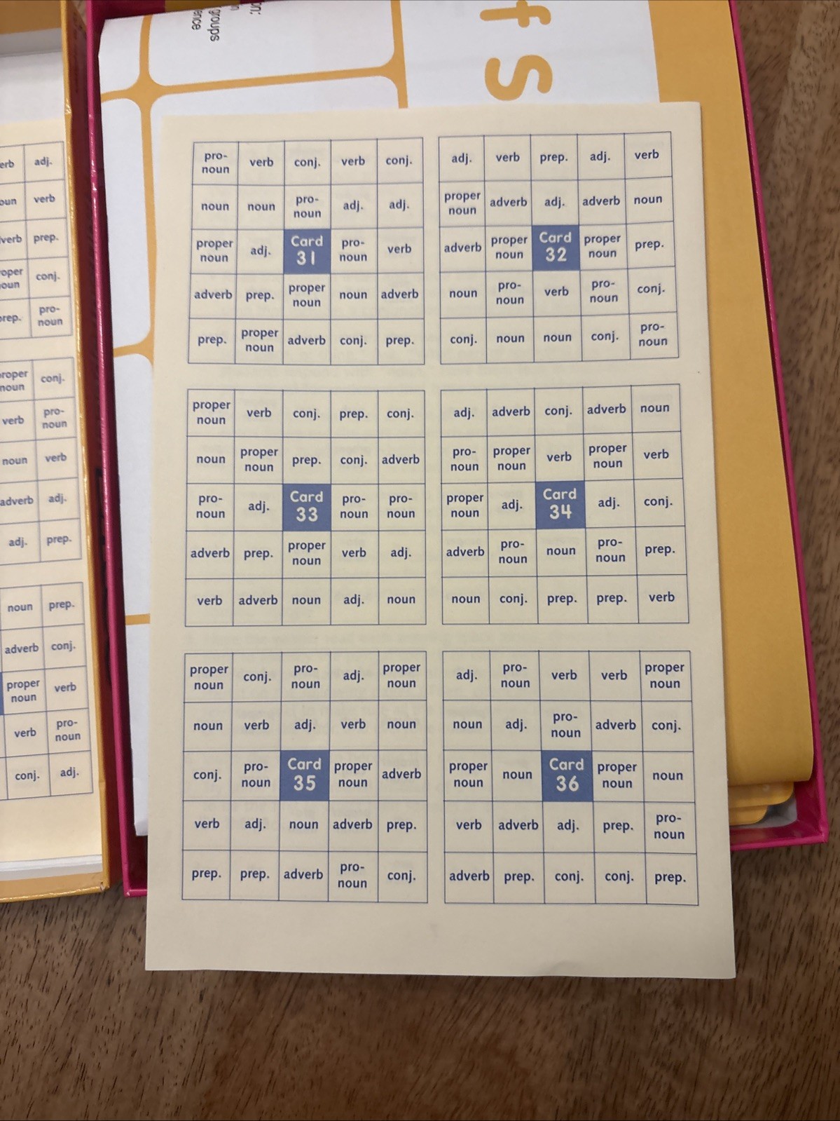 Lakeshore Parts Of Speech BINGO Learning Game Up to 36 Players Ages 8+