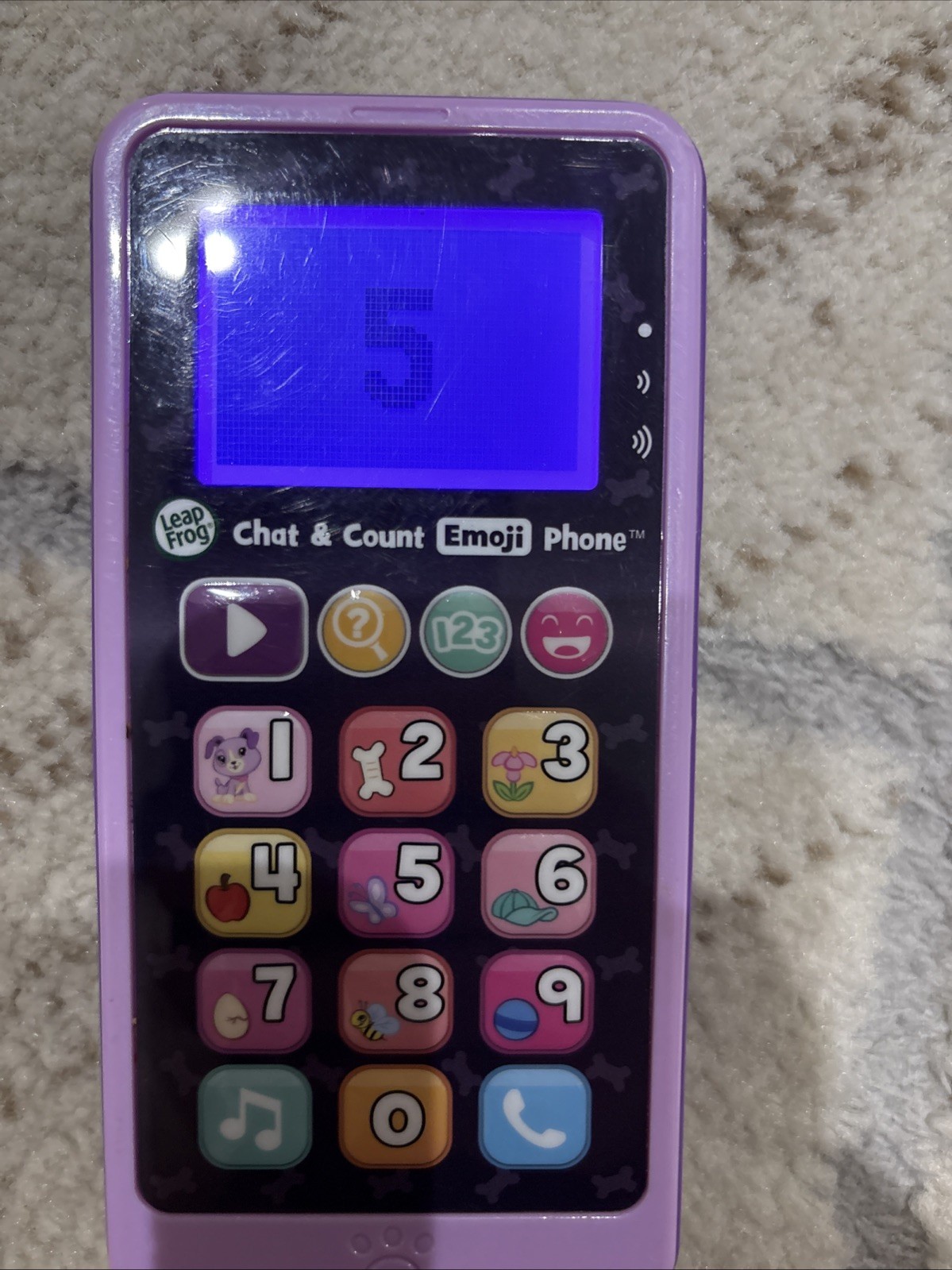 LeapFrog Chat and Count Emoji Phone, Violet, Pretend Play Toy for Kids