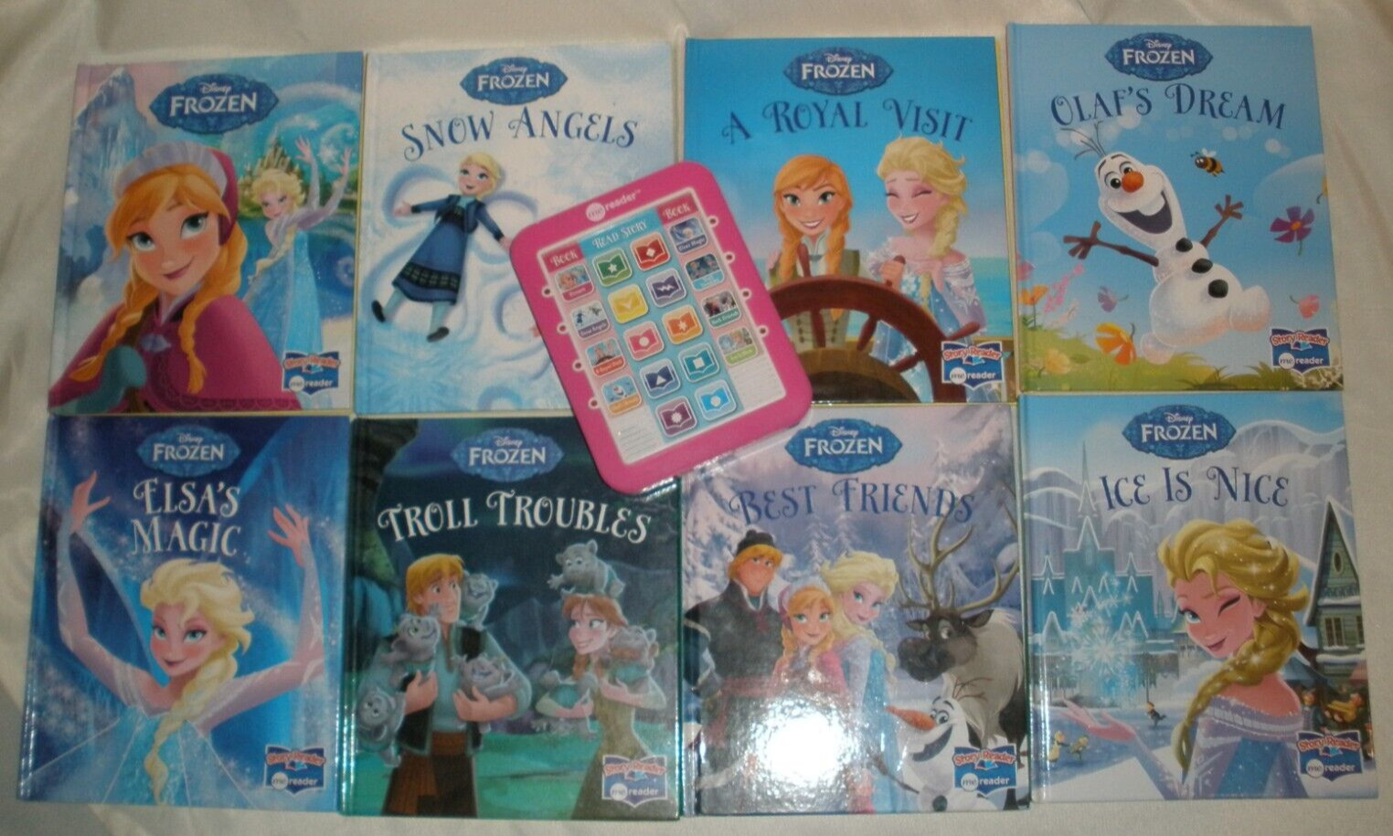 Story Me Reader Disney Frozen Device & 8 Books Tested Works Excellent Used Cond.