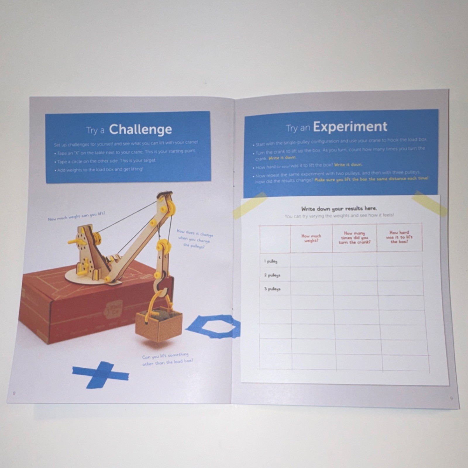 Wooden Crane Science Kit Ages 9+ Parts & Instructions KiwiCo Tinker Crate