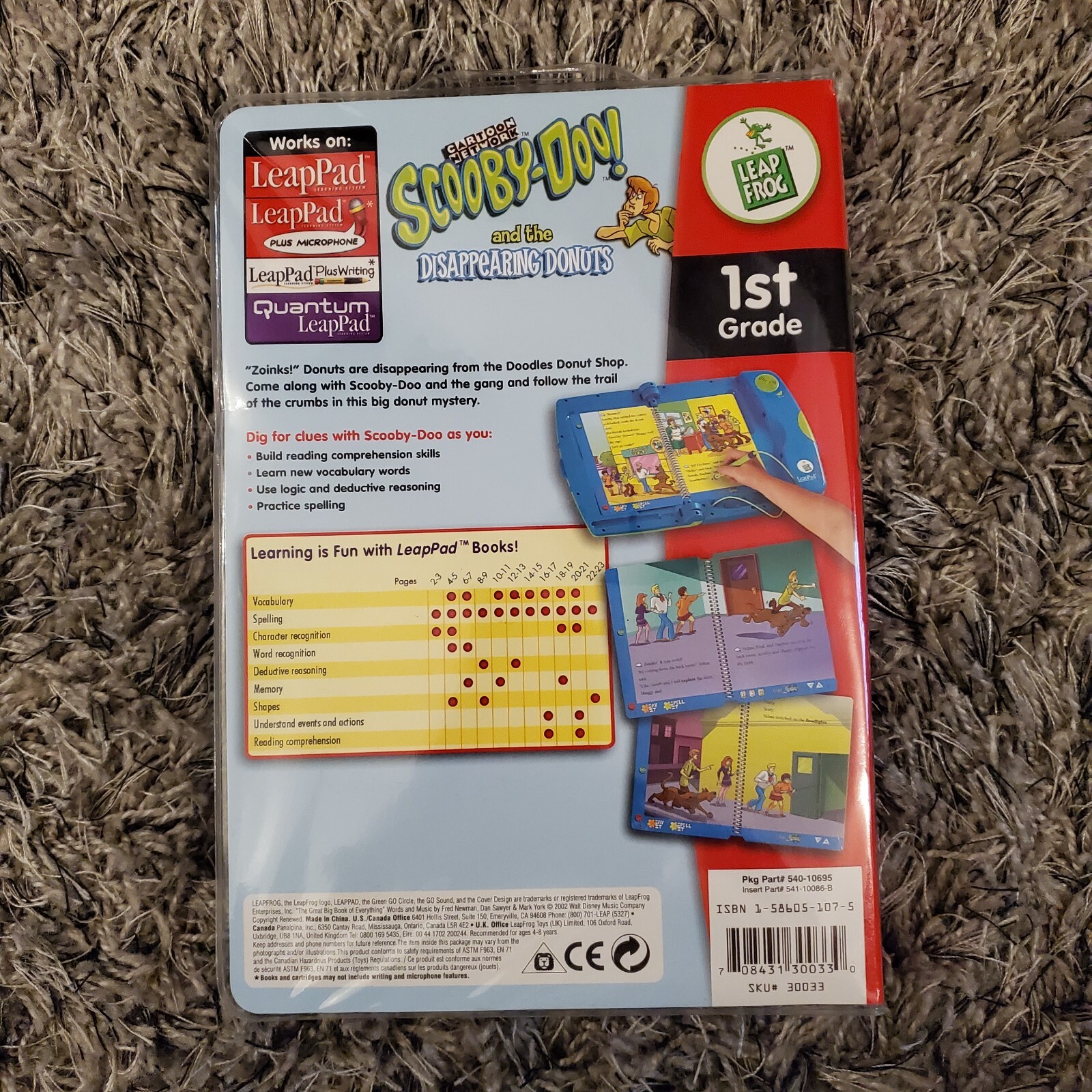 NIP LeapFrog LeapPad Book & Cartridge Scooby Doo & Donuts Interactive Sealed Pkg