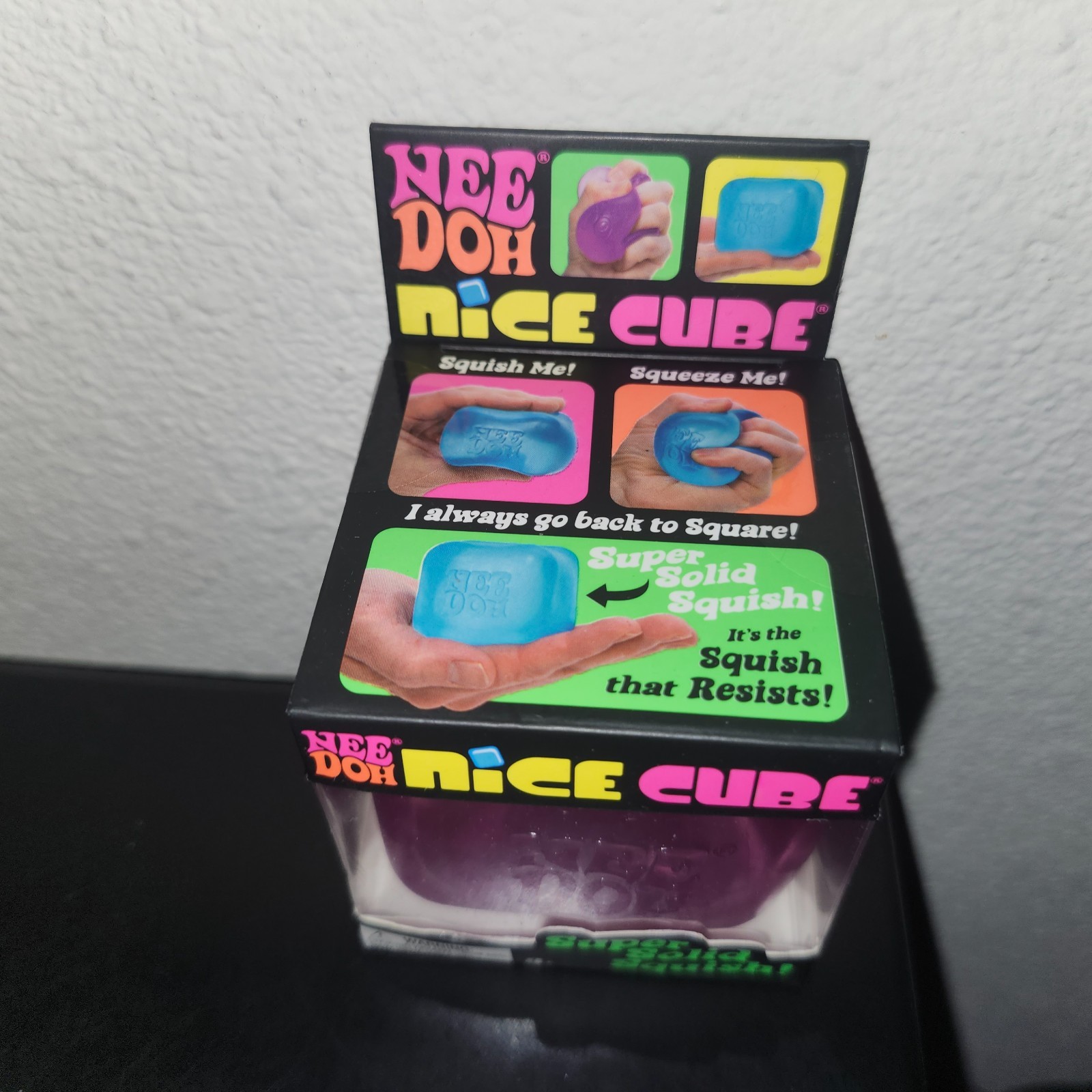 Schylling NeeDoh Nice Cube Super Solid Squish Purple Toy, FAST SHIPPING!